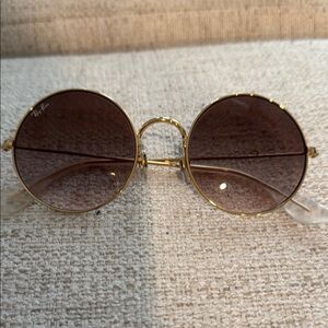 Ray-Ban Gold Round Sunglasses